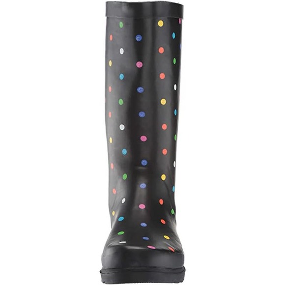 Sugar Women's Raffle Printed Rain Boot, Black Fiesta dot, 8 M US - Picture 2 of 5